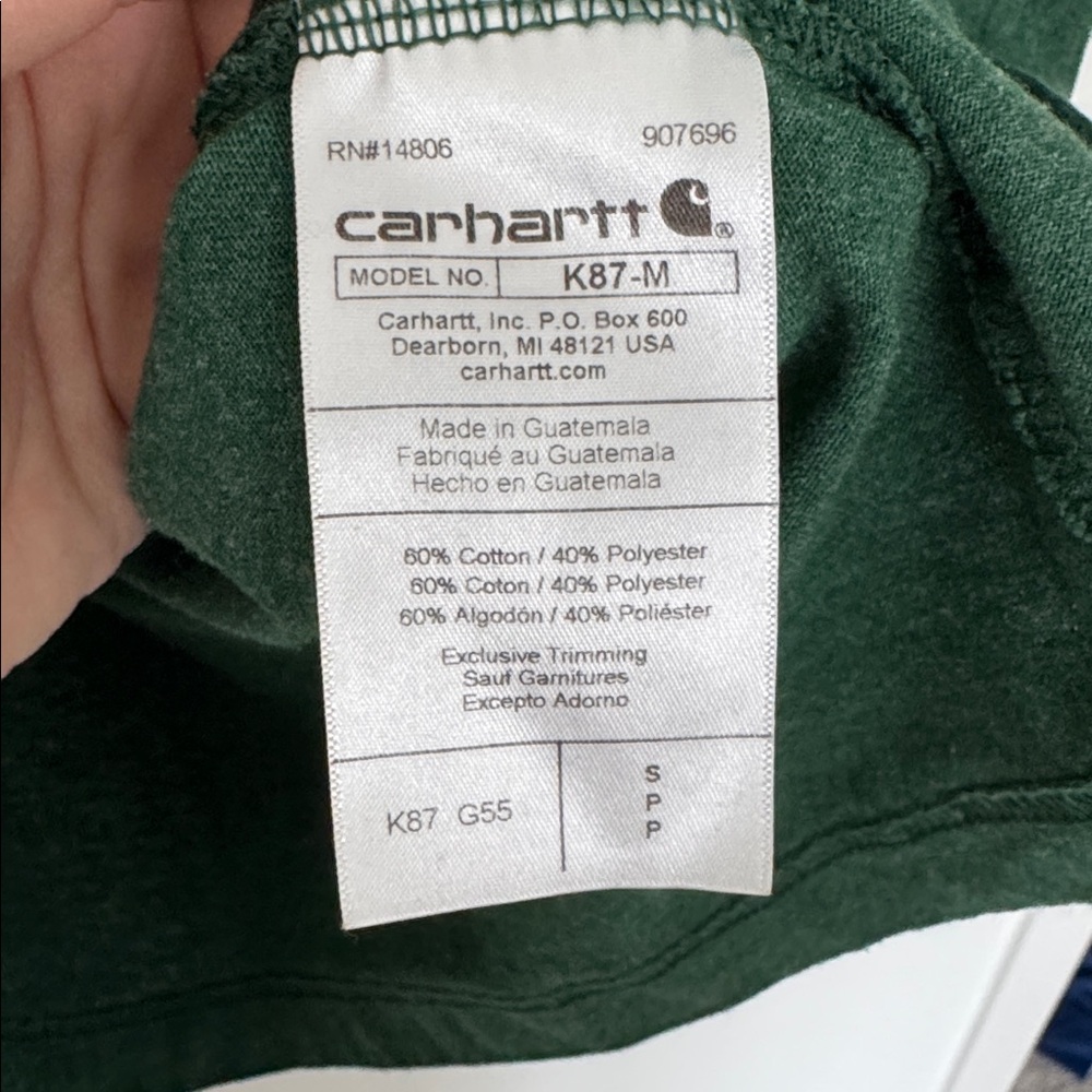 Carhartt Men's Loose Fit Forest Green Short Sleeve Tee - Size S - Picture 4 of 5